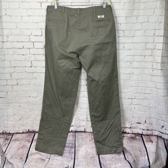 Polo Ralph Lauren Pants Mens 38x34 Andrew Classic Chino Pleated Cotton Green - Picture 8 of 11